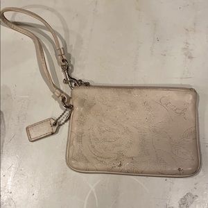 Vintage Coach Silver Embossed wristlet